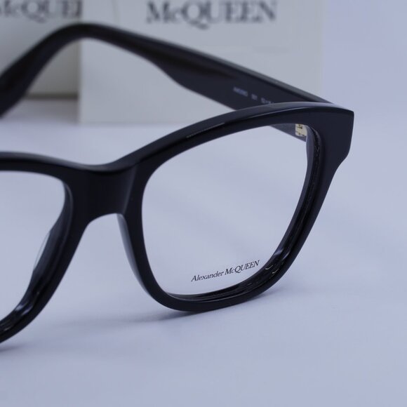 Alexander McQueen AM0306O 001 Square Eyeglasses 52mm - Black - Picture 2 of 9